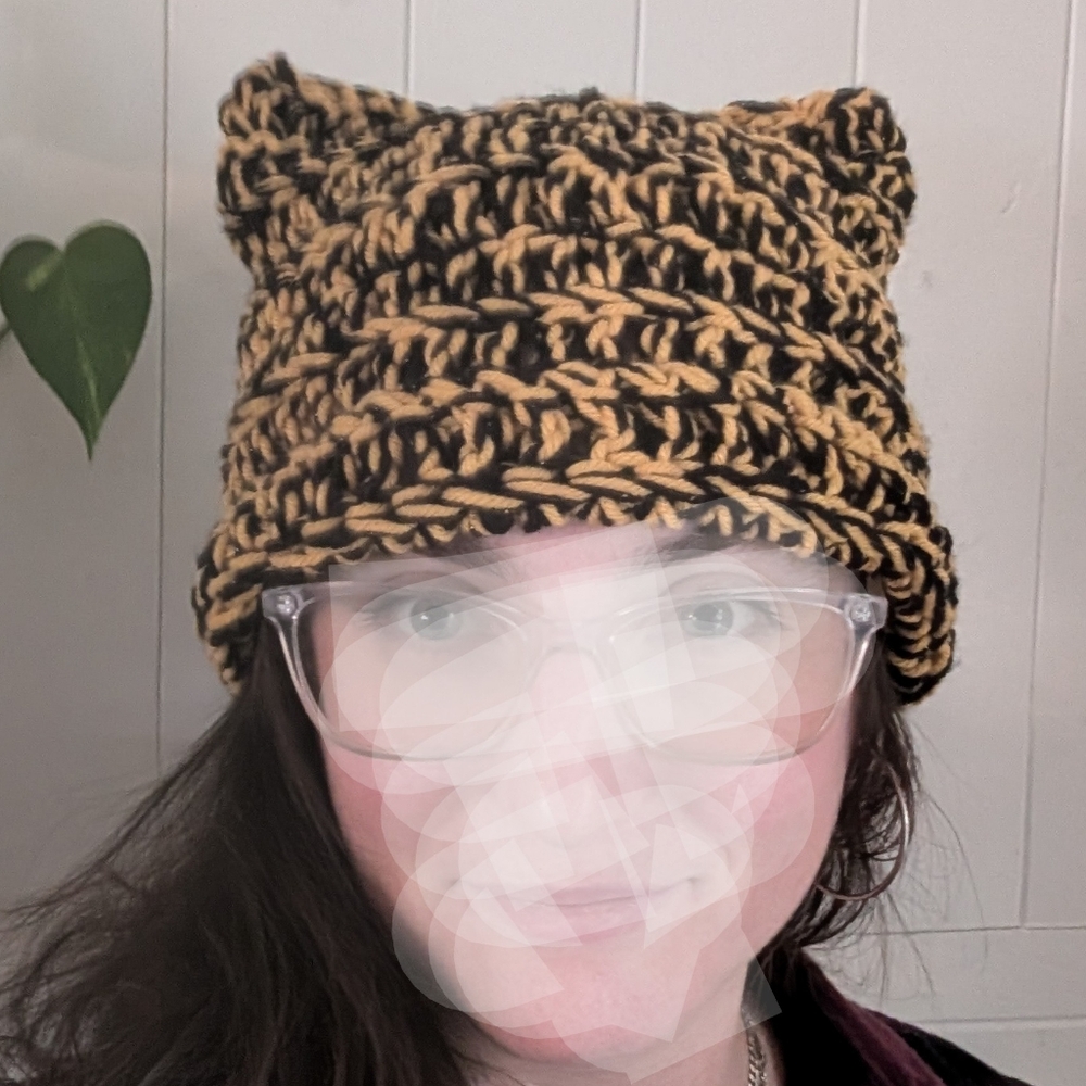Hand made crochet cat ear beanie